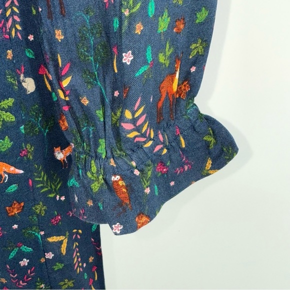Fat Face Girls Dress - Navy with Multicolor Floral - Picture 3 of 4